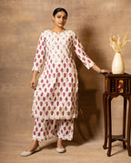 Gharana India Cotton Coord Floral Printed Kurta With Palazzo Set | Grocsy