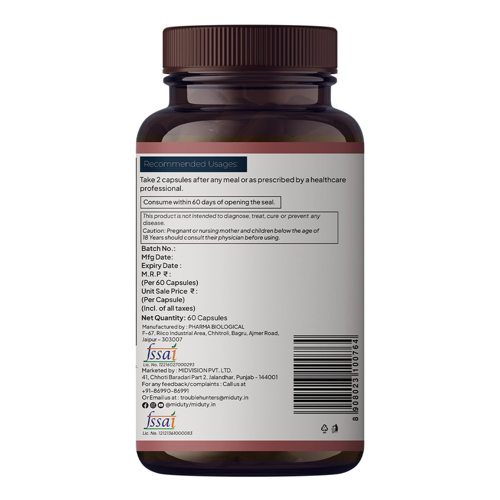 Miduty by Palak Notes Lung Detox Cleanse Supplement Capsules | Grocsy