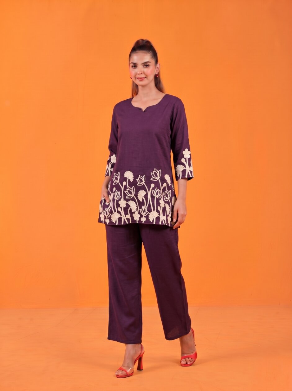 Anaita Wine Stylish Readymade Co-Ords Set | Grocsy