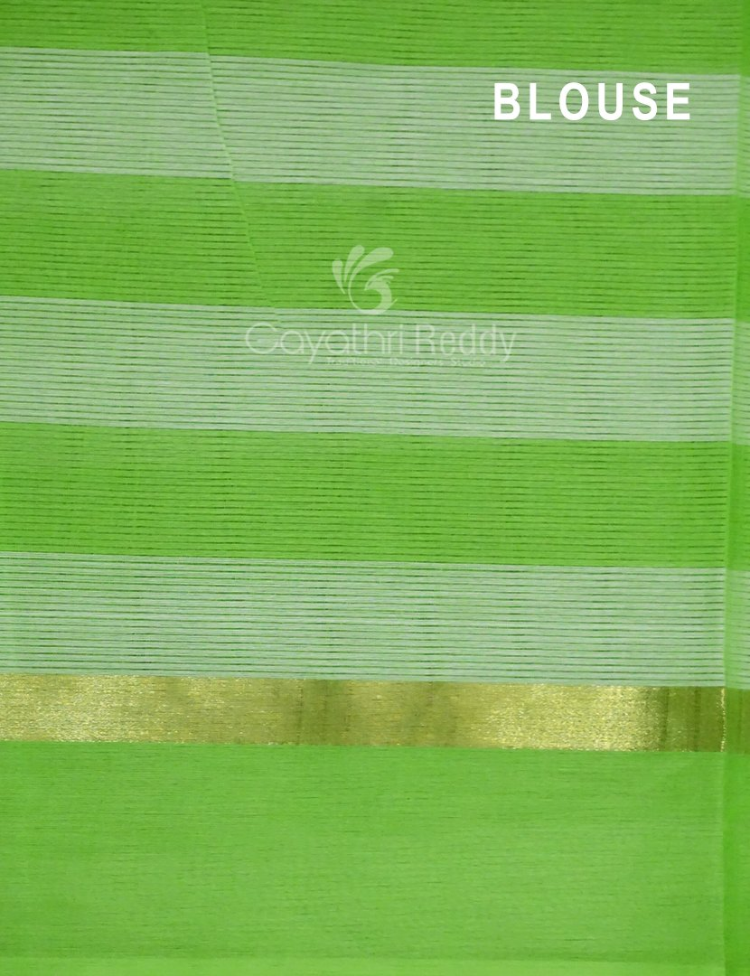 Cream And Neon Green With Checks Pure Mangalgiri Cotton Saree By Gayathri Reddy Designer Studio | Grocsy