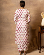 Gharana India Cotton Coord Floral Printed Kurta With Palazzo Set | Grocsy