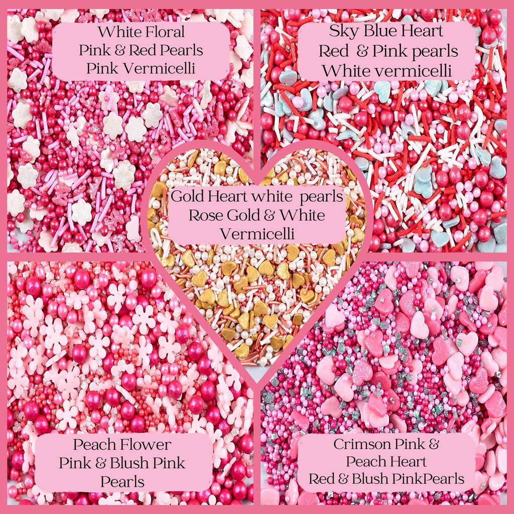 Confect Valentine Sprinkles | 11 Edible Decoration for Baking & Dessert | Grocsy