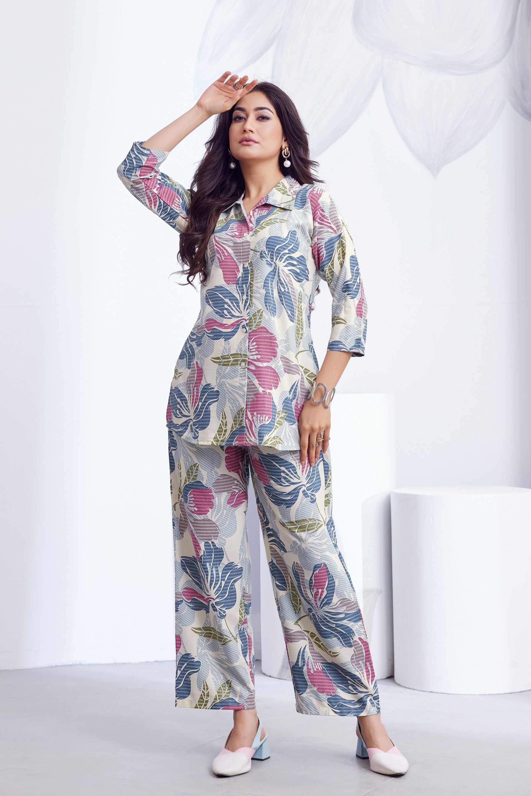 Anaita Sky Stylish Readymade Co-Ords Set | Grocsy