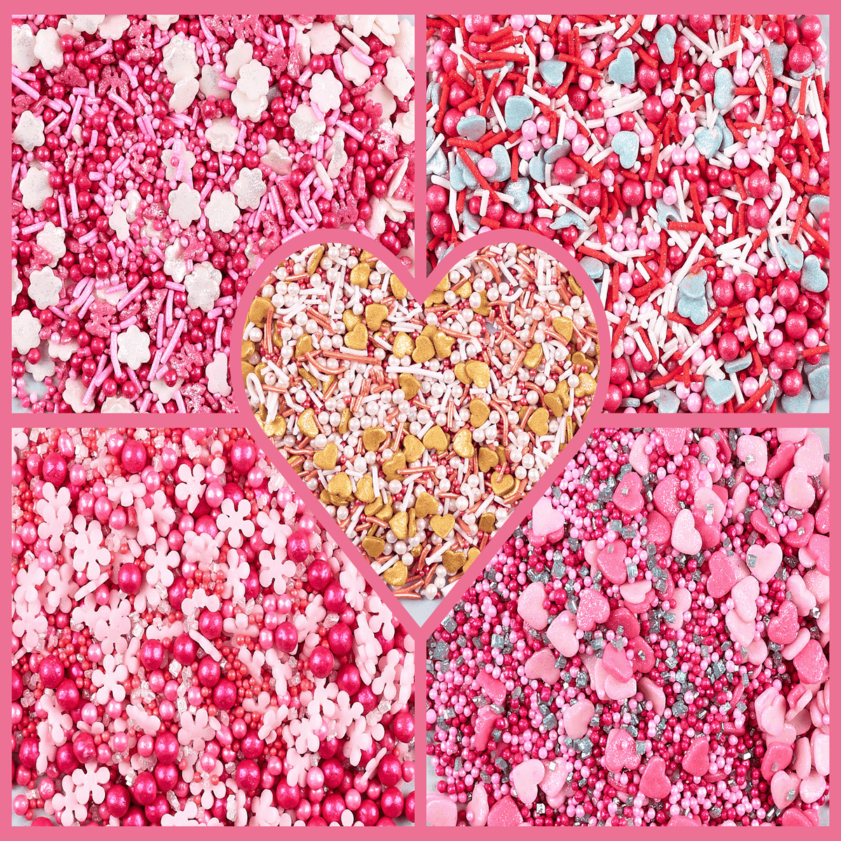 Confect Valentine Sprinkles | 11 Edible Decoration for Baking & Dessert | Grocsy