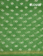 Shades of Parrot Green Colour Floral Design Semi Chanderi Saree By Gayathri Reddy Designer Studio | Grocsy