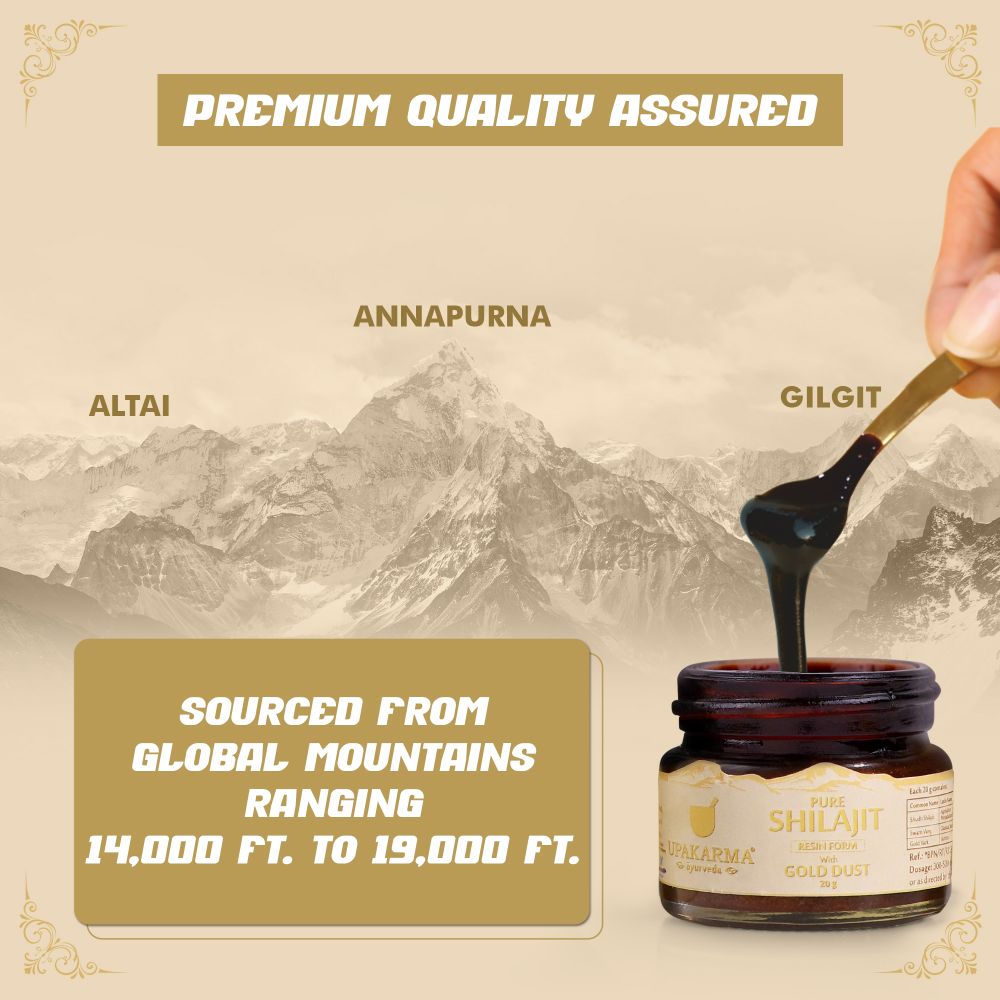 Upakarma Ayurveda Pure SJ Resin Form With Gold Dust | Grocsy