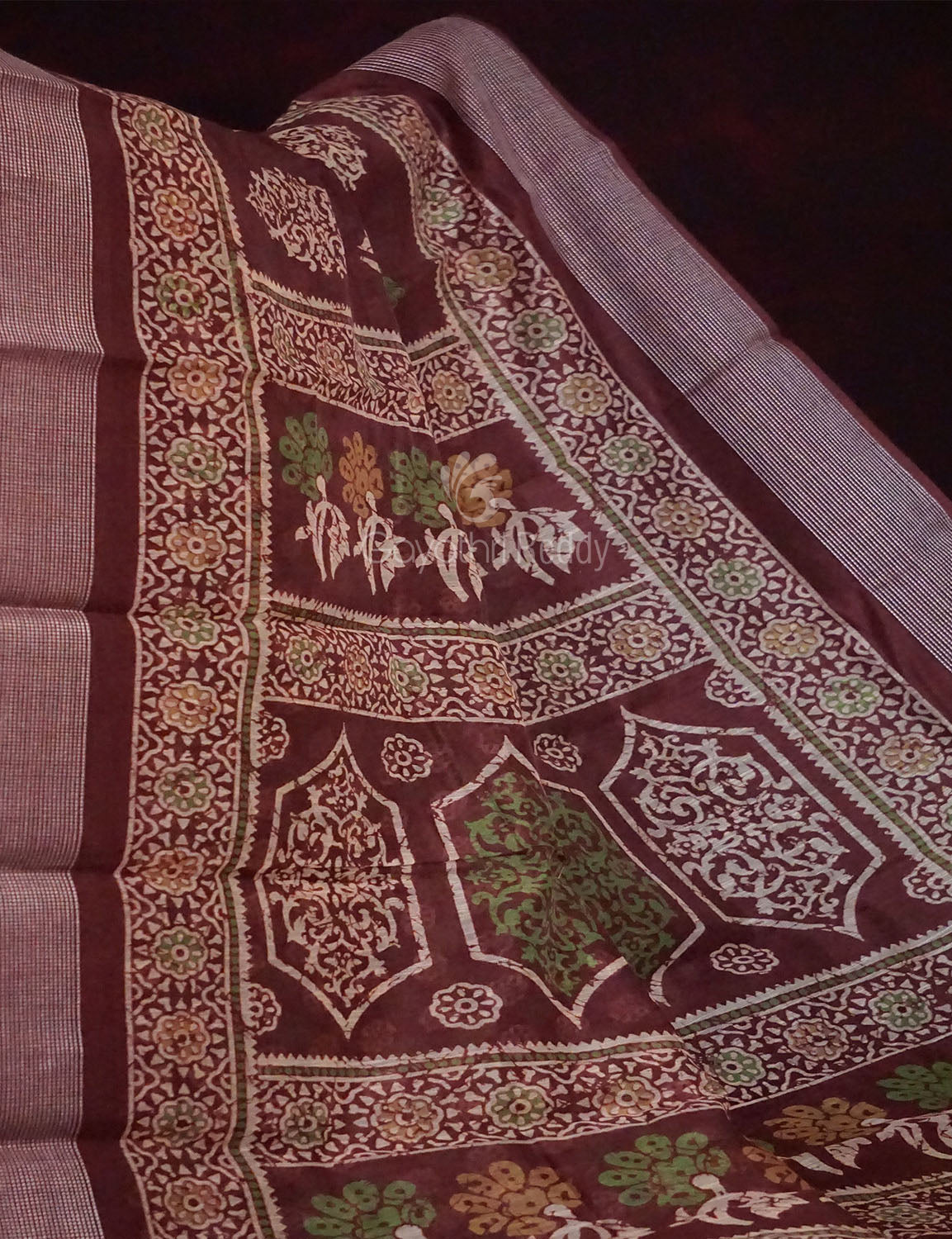 Brown Colour With Motif Design Semi Chanderi Saree By Gayathri Reddy Designer Studio | Grocsy