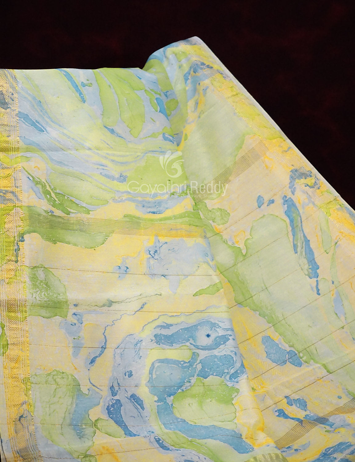 Combo of Parrot Green and Blue Chanderi Printed Saree By Gayathri Reddy Designer Studio | Grocsy