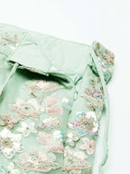 House of Panchhi Lime Green Net Sequins with heavy Zarkan embroidery Lehenga choli & Dupatta | Grocsy