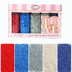 Confect Mix Red, White, Blue & Silver Jimmies | Justice League Patriotic Sprinkles | Grocsy