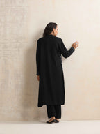 trueBrowns Black Kashmiri Woollen Jacket 3pc Set | Grocsy
