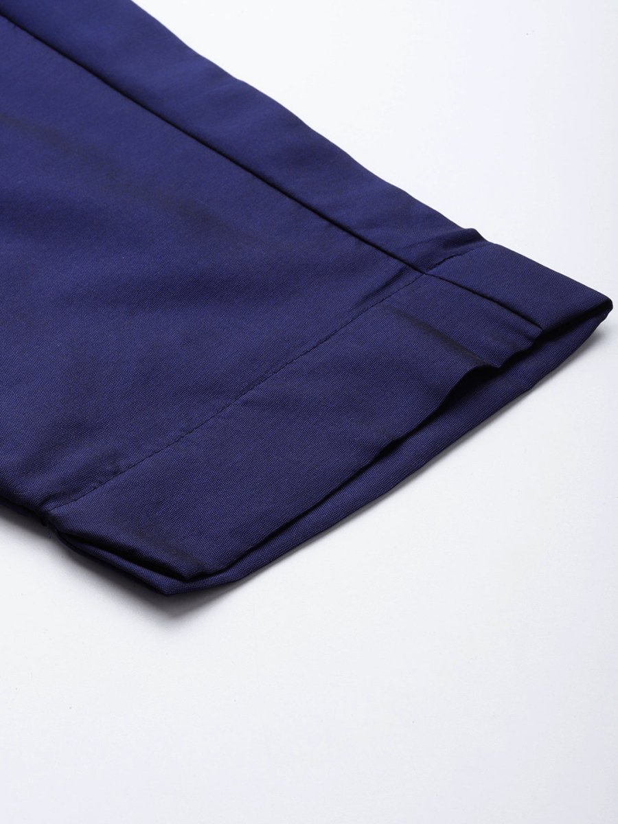 Ahalyaa Unstitched Navy Blue Dress Material | Grocsy