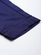 Ahalyaa Unstitched Navy Blue Dress Material | Grocsy