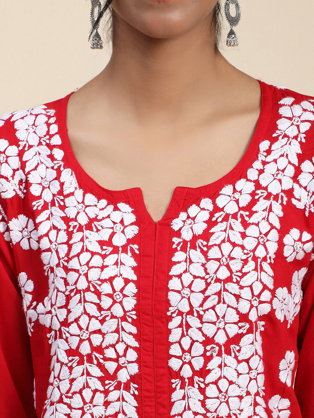 HOUSE OF KARI Women Embroidered Chikankari Cotton Kurta | Grocsy