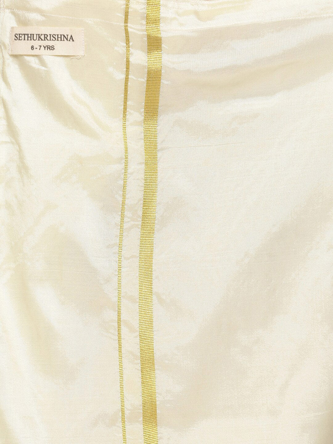 Sethukrishna Boys Gold-Toned Shirt with Dhoti | Grocsy