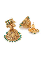 Aadita Gold-Polished Green Pearls Beaded Choker Jewellery Set | Grocsy