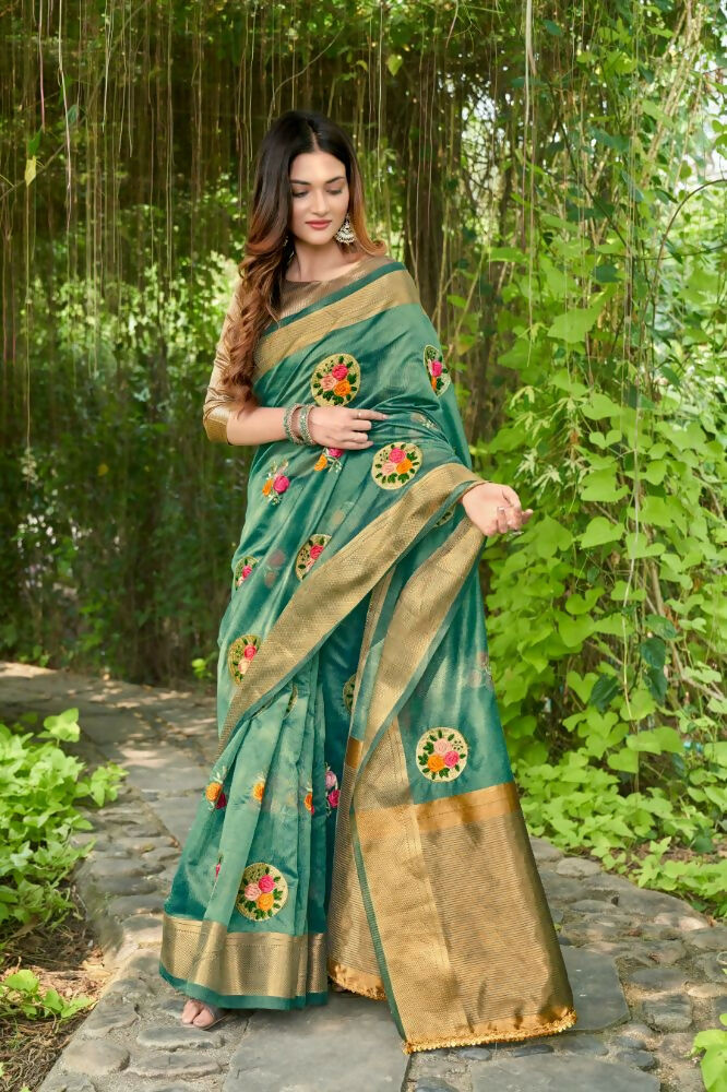 Vamsee Nikita Rama Cotton  Saree | Grocsy