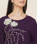 Women Republic Purple Assmetrical Kurta With Cowl Dhoti | Grocsy