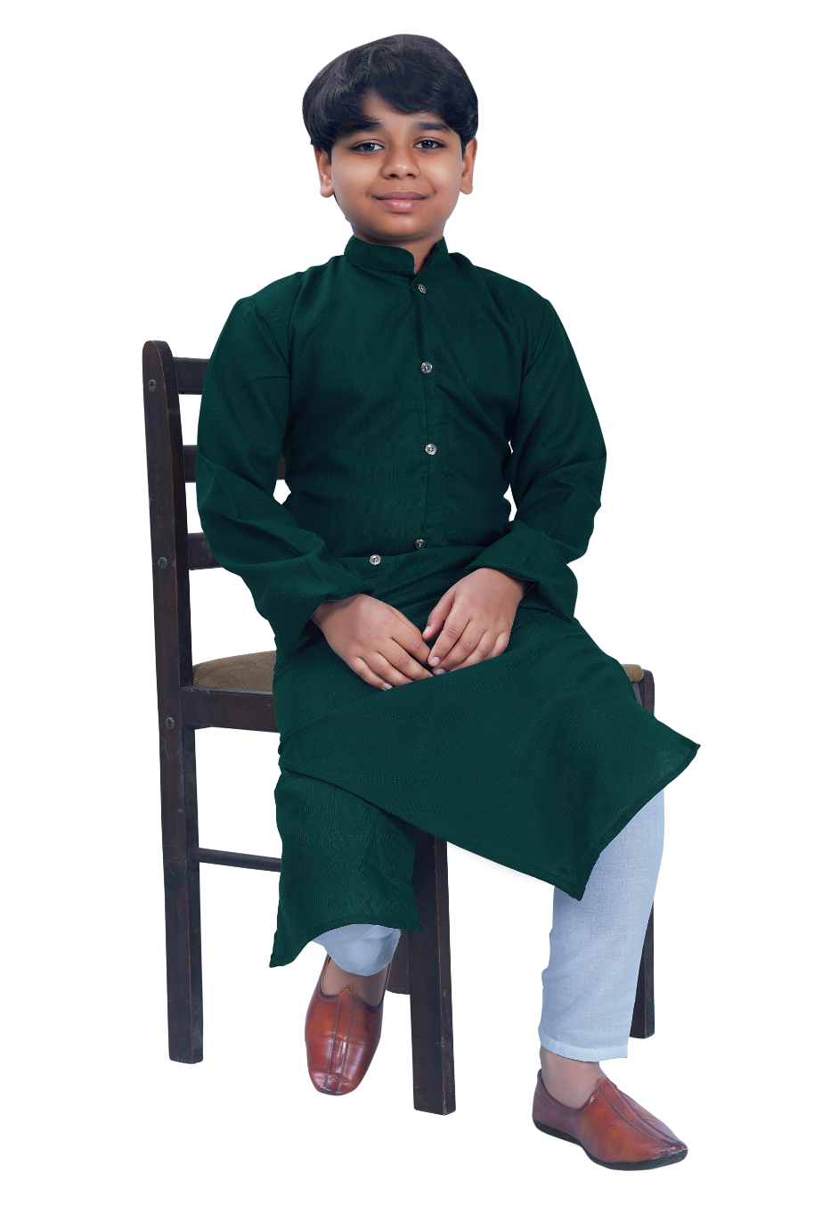 DEIANA'S Casual Designer Kurta Pyjama Set For Boys And kids (Bottle Green) | Grocsy