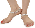 AanyaCentric Silver Plated White Metal Payal Indian Traditional Ethnic Fashion Imitation Jewellery Foot Chain | Grocsy