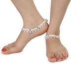AanyaCentric Silver Plated White Metal Payal Indian Traditional Ethnic Fashion Imitation Jewellery Foot Chain | Grocsy