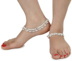 AanyaCentric Silver Plated White Metal Payal Indian Traditional Ethnic Fashion Imitation Jewellery Foot Chain | Grocsy