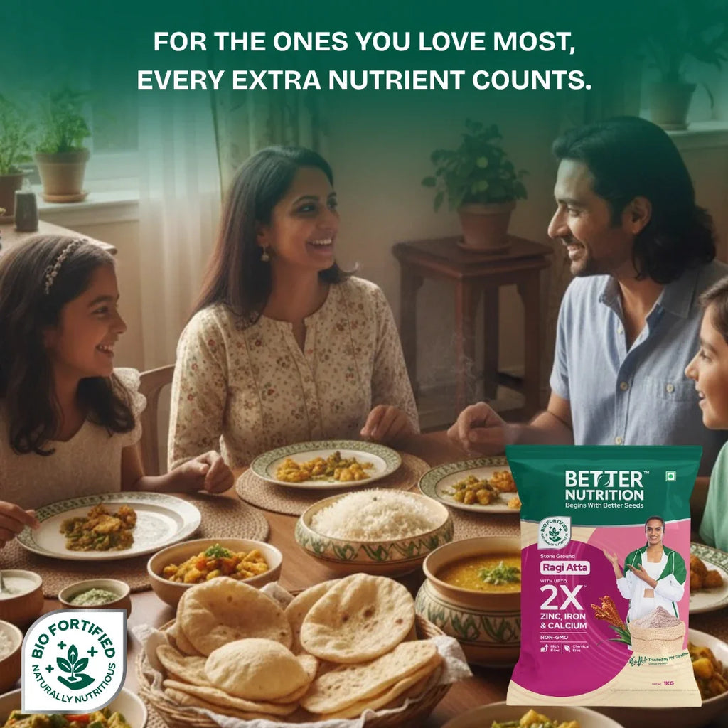 Better Nutrition Biofortified Ragi Atta / Finger Millet Flour | Grocsy