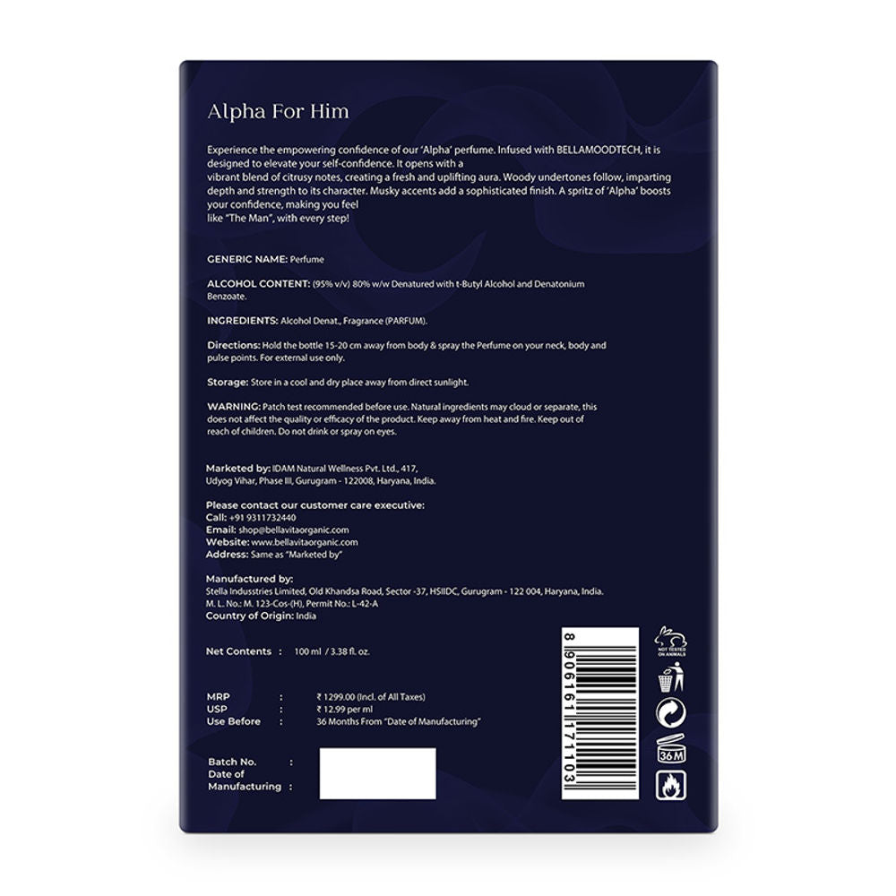 Bella Vita Organic Mood Collection Alpha For Him | Grocsy