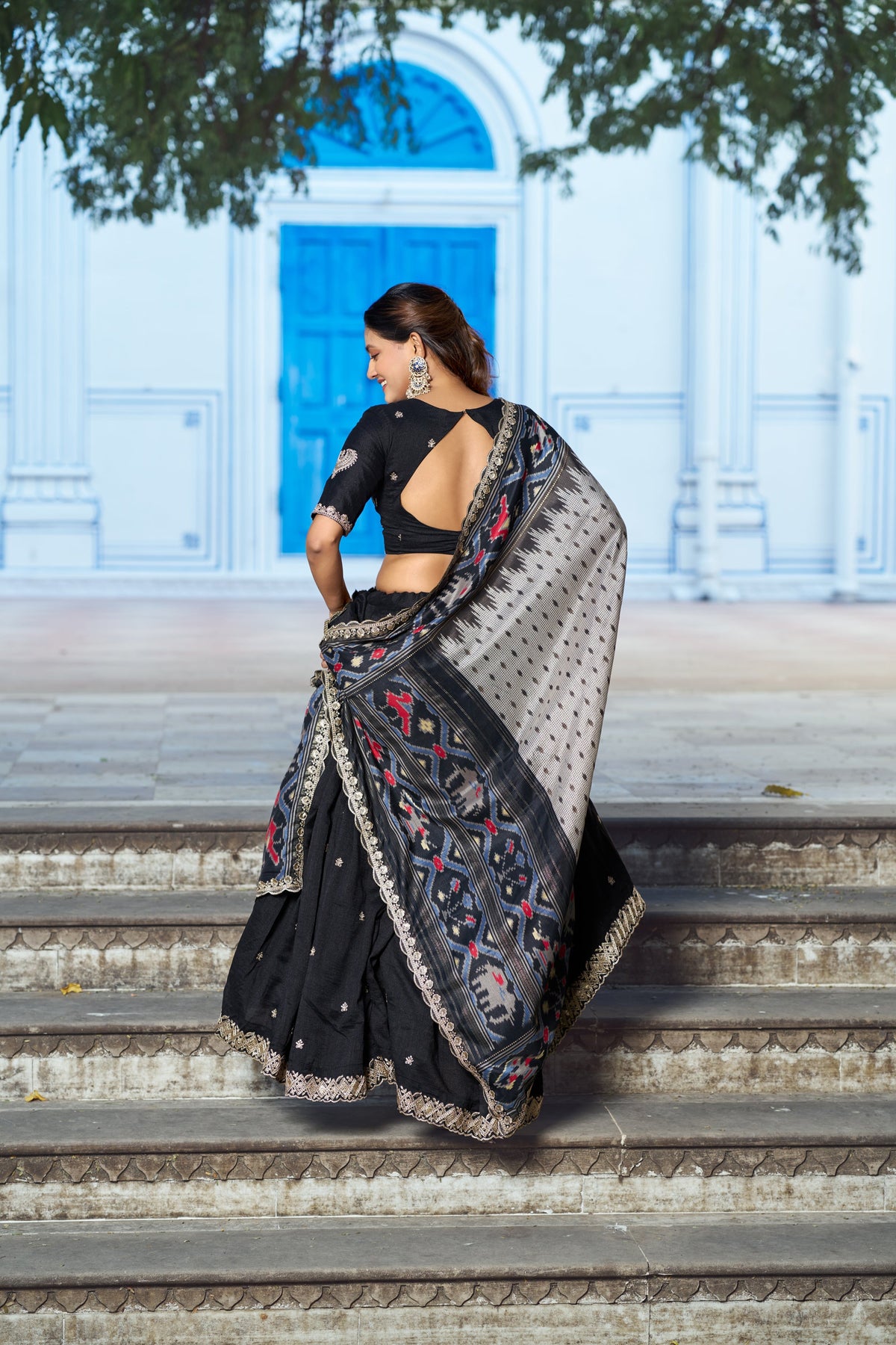 Lorenvalley Fashion Black Vichitra Silk Sequins and Thread Embroidery Work Lehenga Choli with Dupatta | Grocsy
