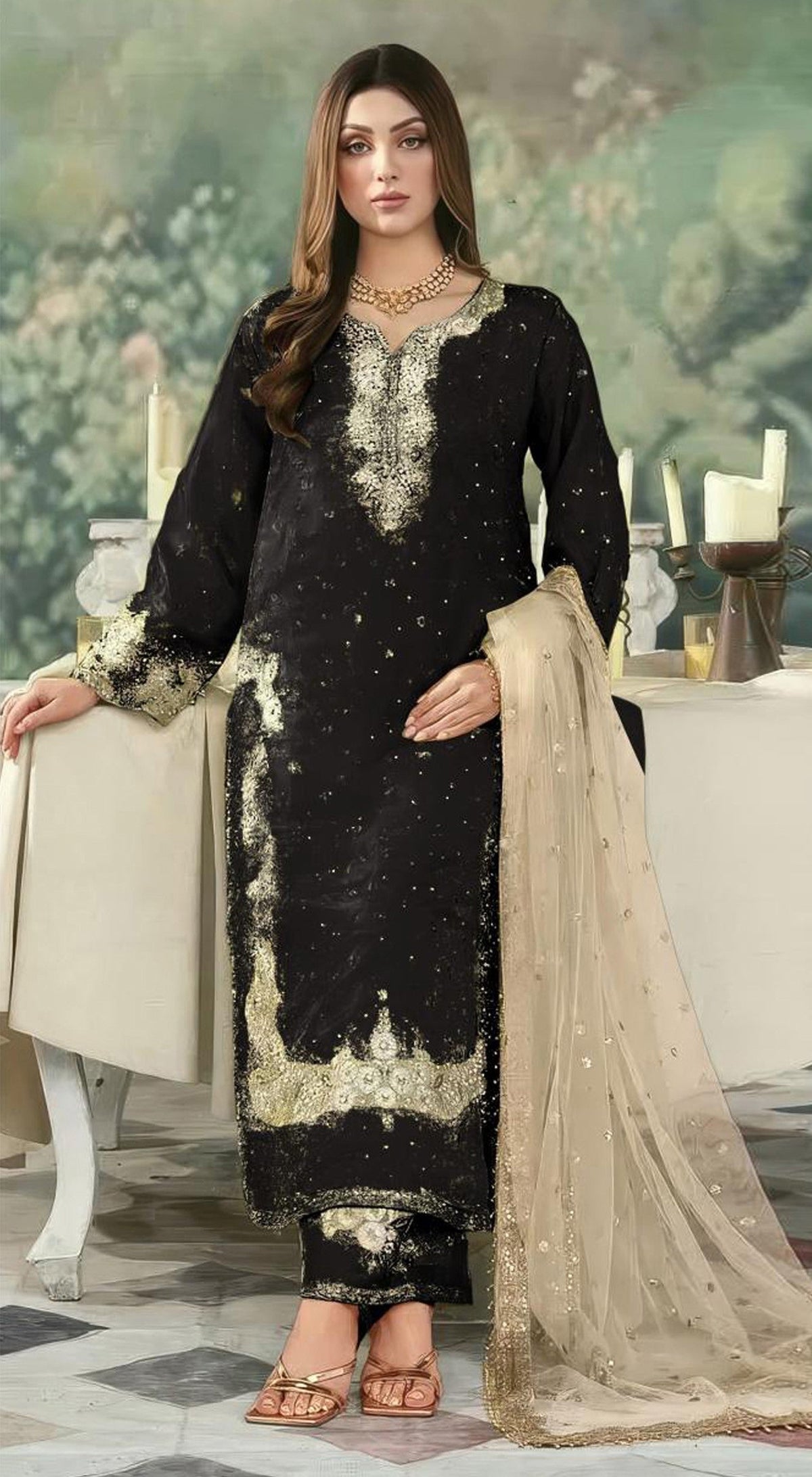 Anaita Black Jimmy Choo Suit With Embroidery & Sequence Work | Grocsy