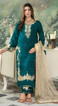 Anaita Teal Jimmy Choo Suit With Embroidery & Sequence Work | Grocsy