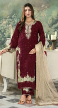 Anaita Maroon Jimmy Choo Suit With Embroidery & Sequence Work | Grocsy