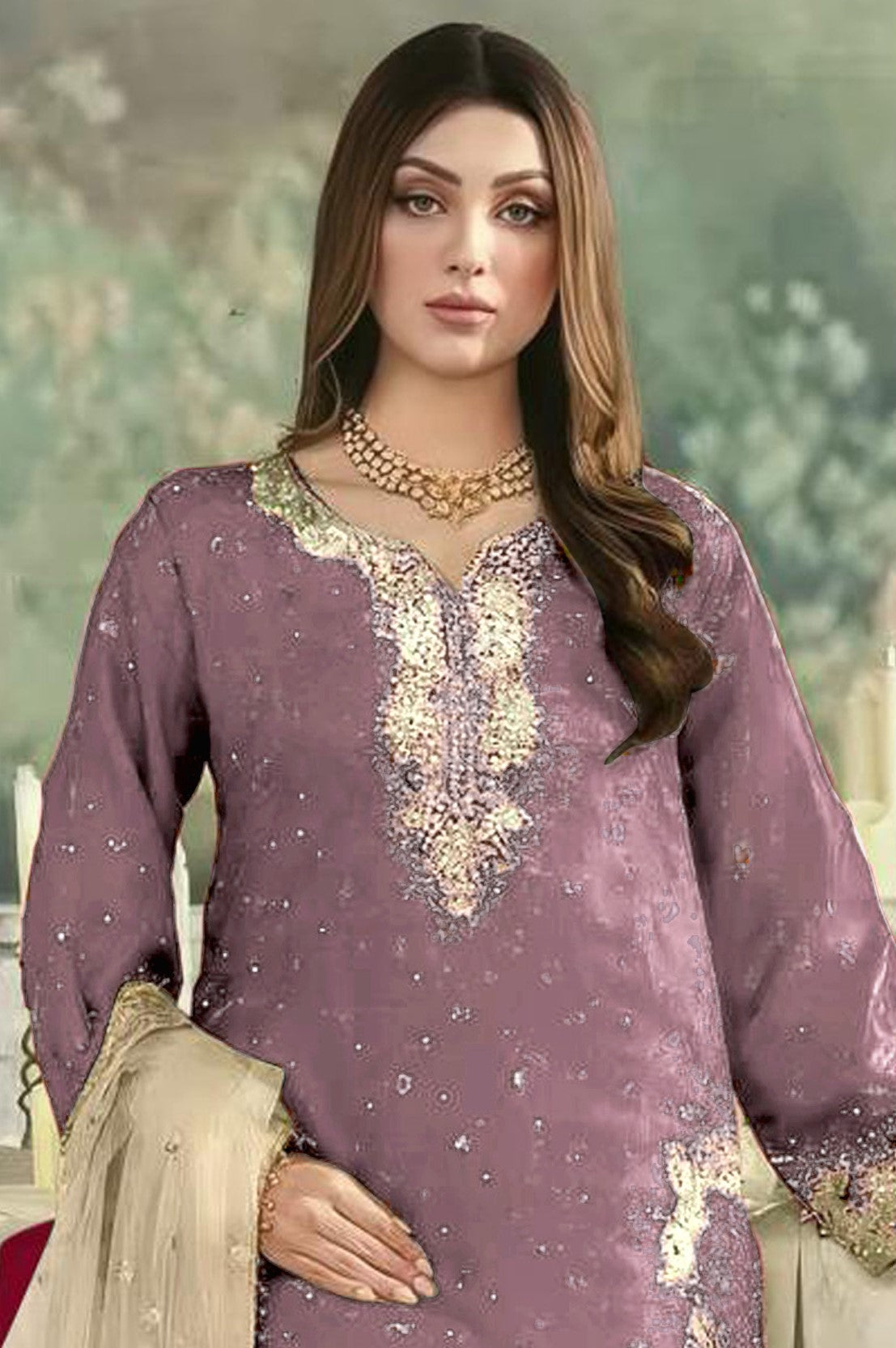 Anaita Lavender Jimmy Choo Suit With Embroidery & Sequence Work | Grocsy