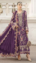 Anaita Purple Silk Suit With Embroidery & Sequence Work | Grocsy