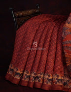 Red Colour With Self Print Design Semi Chanderi Saree By Gayathri Reddy Designer Studio | Grocsy