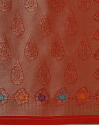 Monjolika Fashion Dark Pink Banarasi Silk Blend SareeWith Zari Woven Detailing | Grocsy