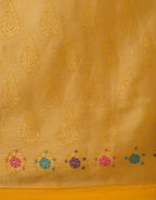 Monjolika Fashion Yellow Banarasi Silk Blend SareeWith Zari Woven Detailing | Grocsy