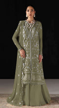 Anaita Mehndi Chiffon Suit With Embroidery Work | Grocsy
