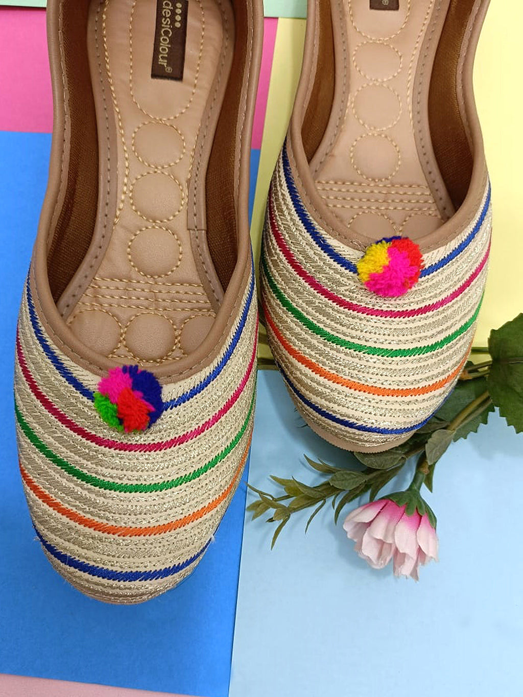 Desi Colour Women Indian Ethnic Footwear-Multi Archie | Grocsy