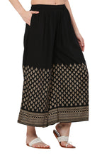 PAVONINE Black Color Minar Half Golden Print Sharara For Women | Grocsy