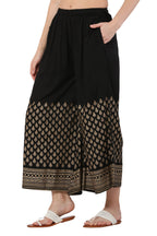 PAVONINE Black Color Minar Half Golden Print Sharara For Women | Grocsy