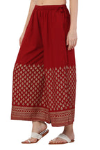 PAVONINE Maroon Color Minar Half Golden Print Sharara For Women | Grocsy