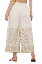PAVONINE Off-White Color Minar Half Golden Print Sharara For Women | Grocsy