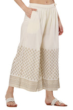 PAVONINE Off-White Color Minar Half Golden Print Sharara For Women | Grocsy