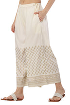 PAVONINE Off-White Color Minar Half Golden Print Sharara For Women | Grocsy