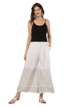 PAVONINE White Color Minar Half Golden Print Sharara For Women | Grocsy