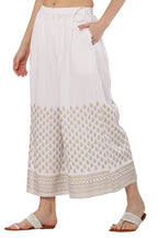 PAVONINE White Color Minar Half Golden Print Sharara For Women | Grocsy