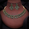 Tehzeeb Creations Brass Gold-Polished Gold, Green Jewel Set | Grocsy