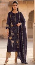 Anaita Purple Silk Suit With Embroidery & Sequence Work | Grocsy