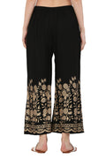 PAVONINE Black Color Floral Half Golden Print Sharara For Women | Grocsy